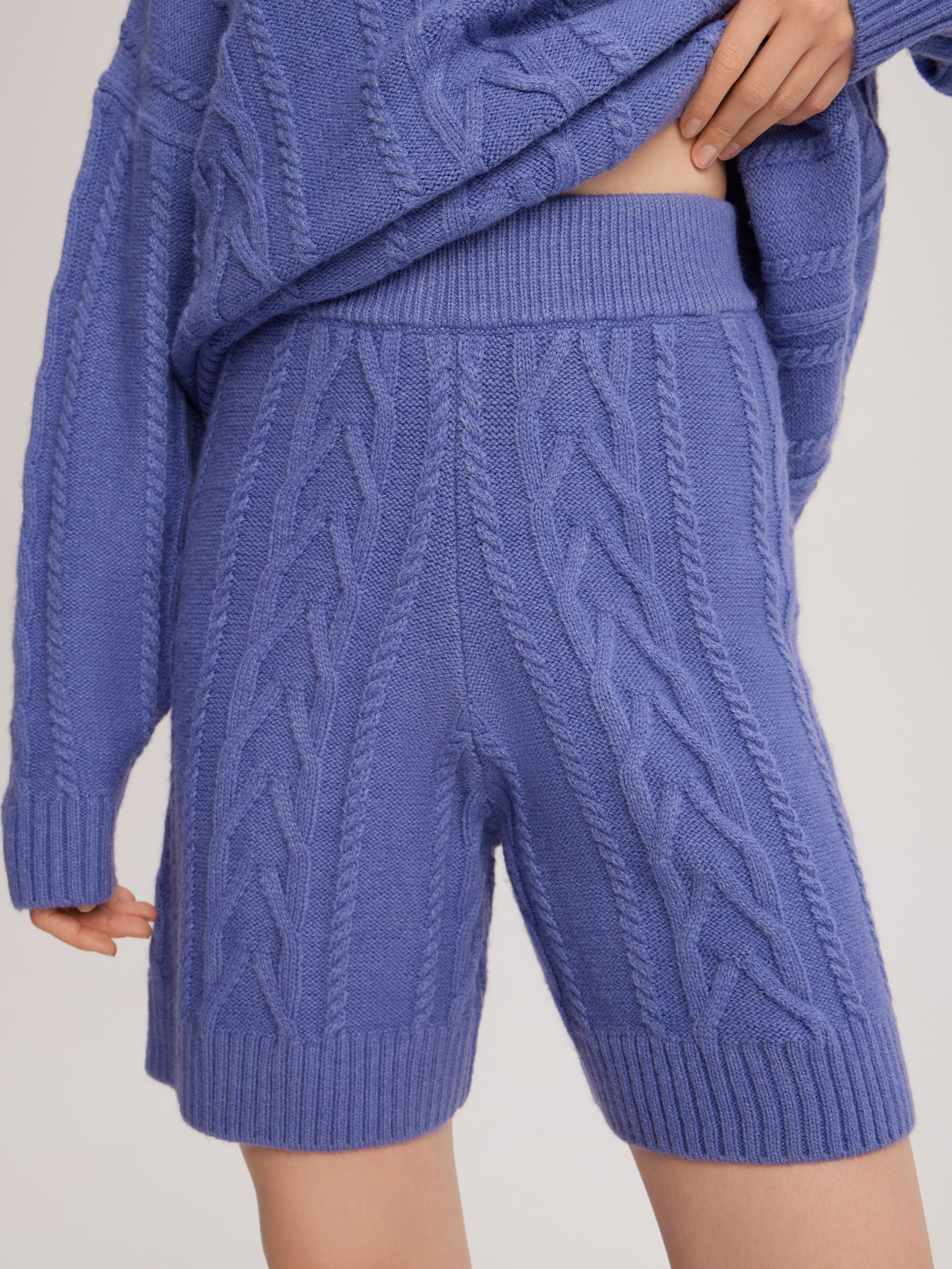 Knitted suit with shorts, Blue — photo 9