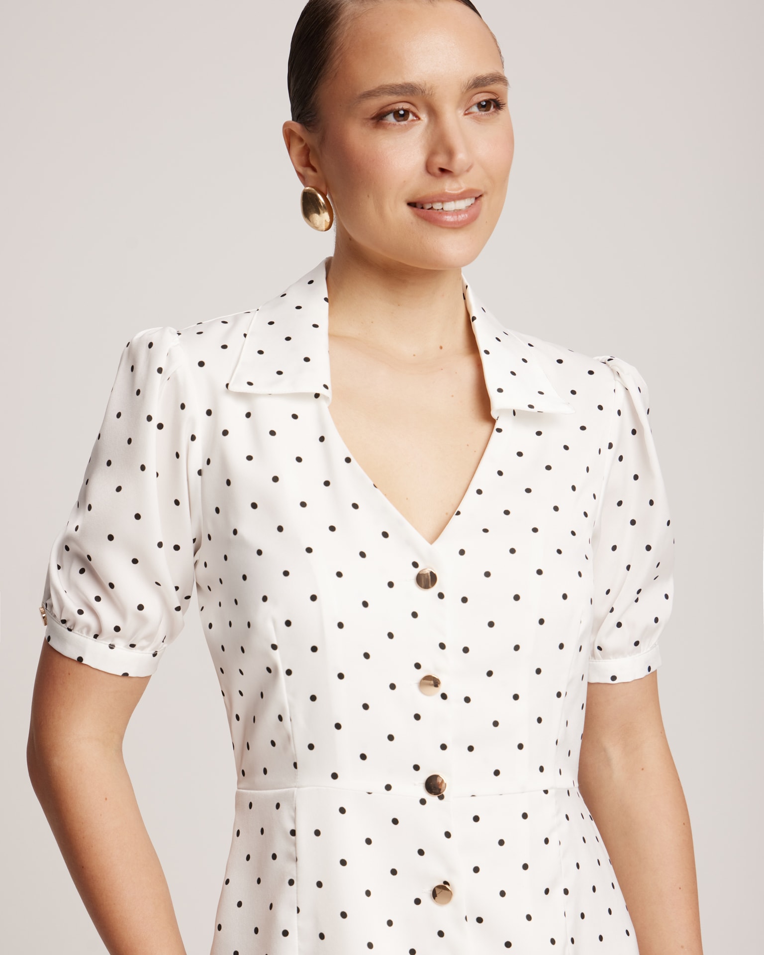Polka dot dress, white — photo 5