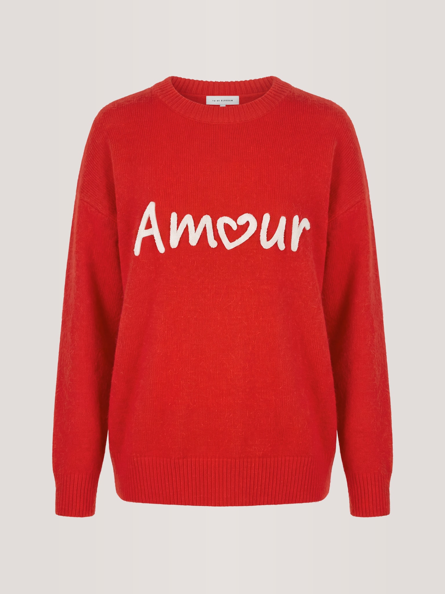 Jumper with velvet applique Amour, Red — photo 2