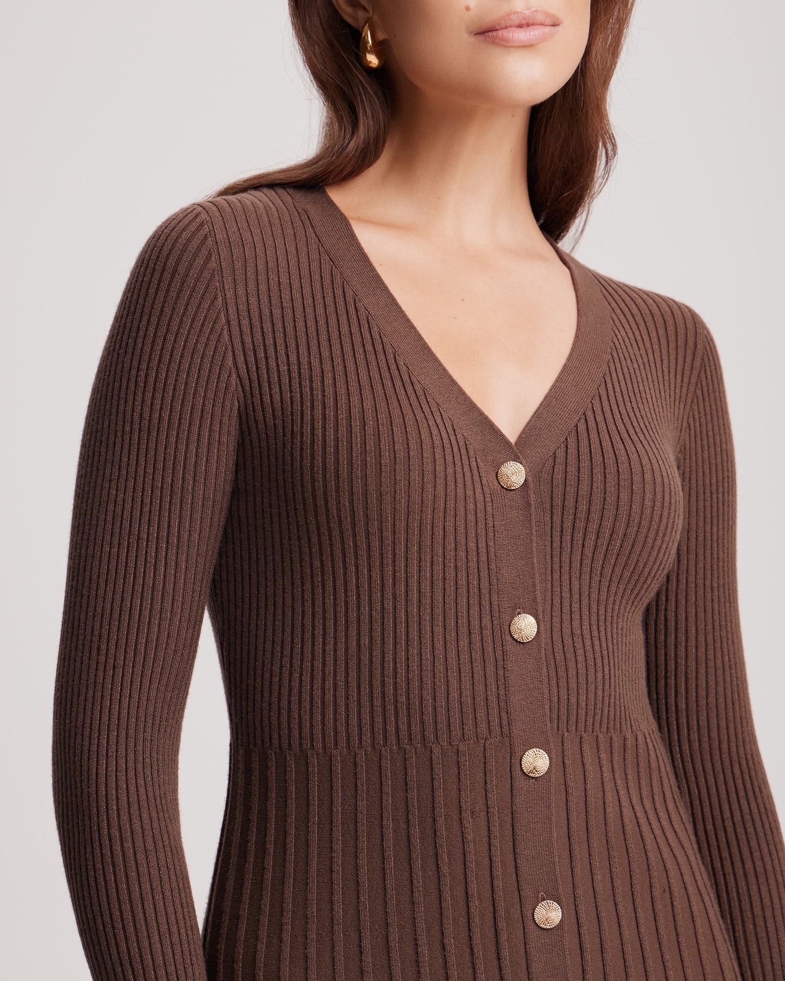Chocolate knit dress, Brown — photo 5
