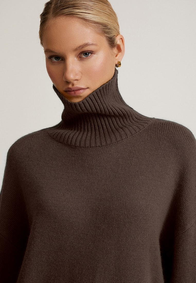 Turtleneck jumper, Brown — photo 3