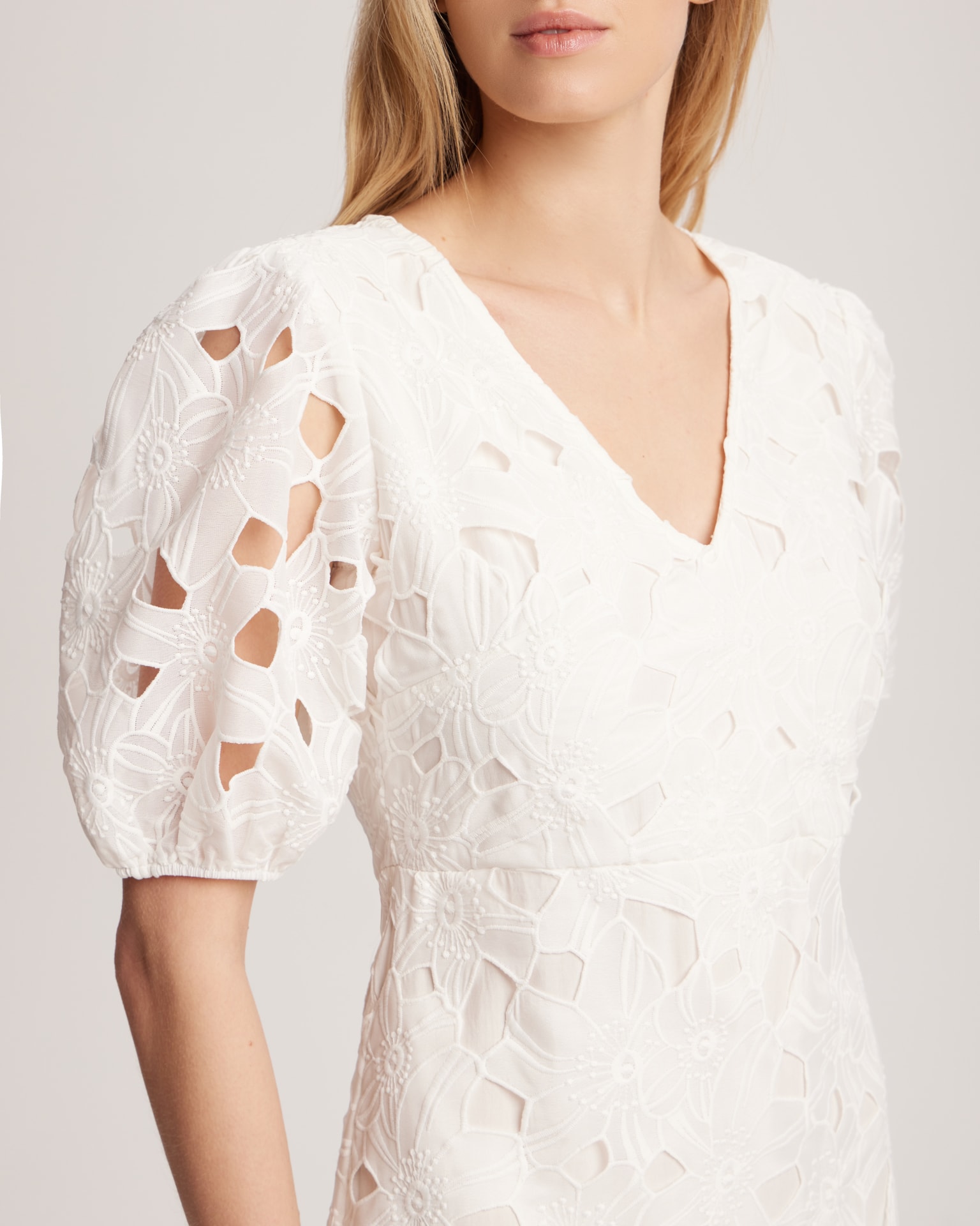 White lace dress, White — photo 5