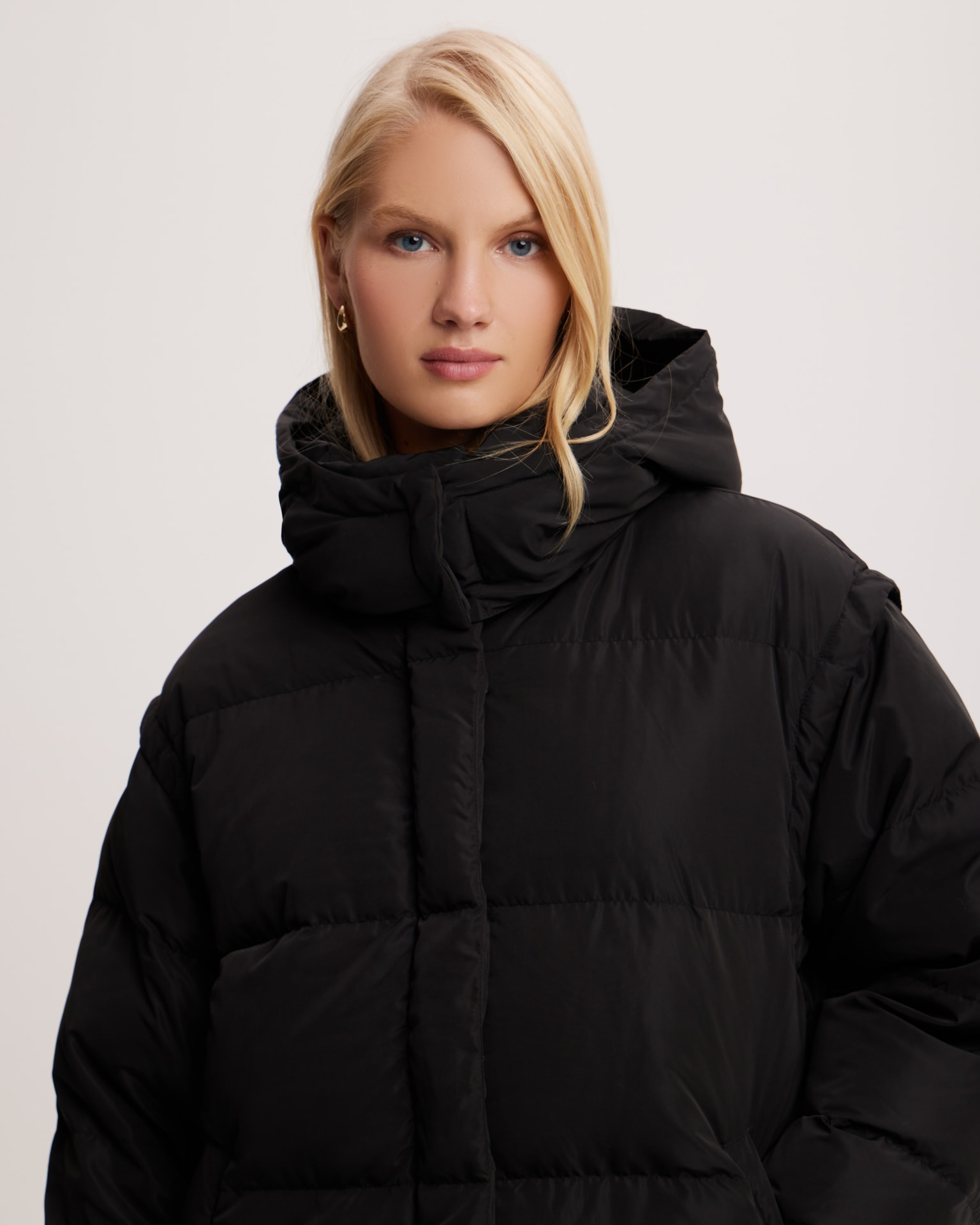 Longline jacket in black, Black — photo 6