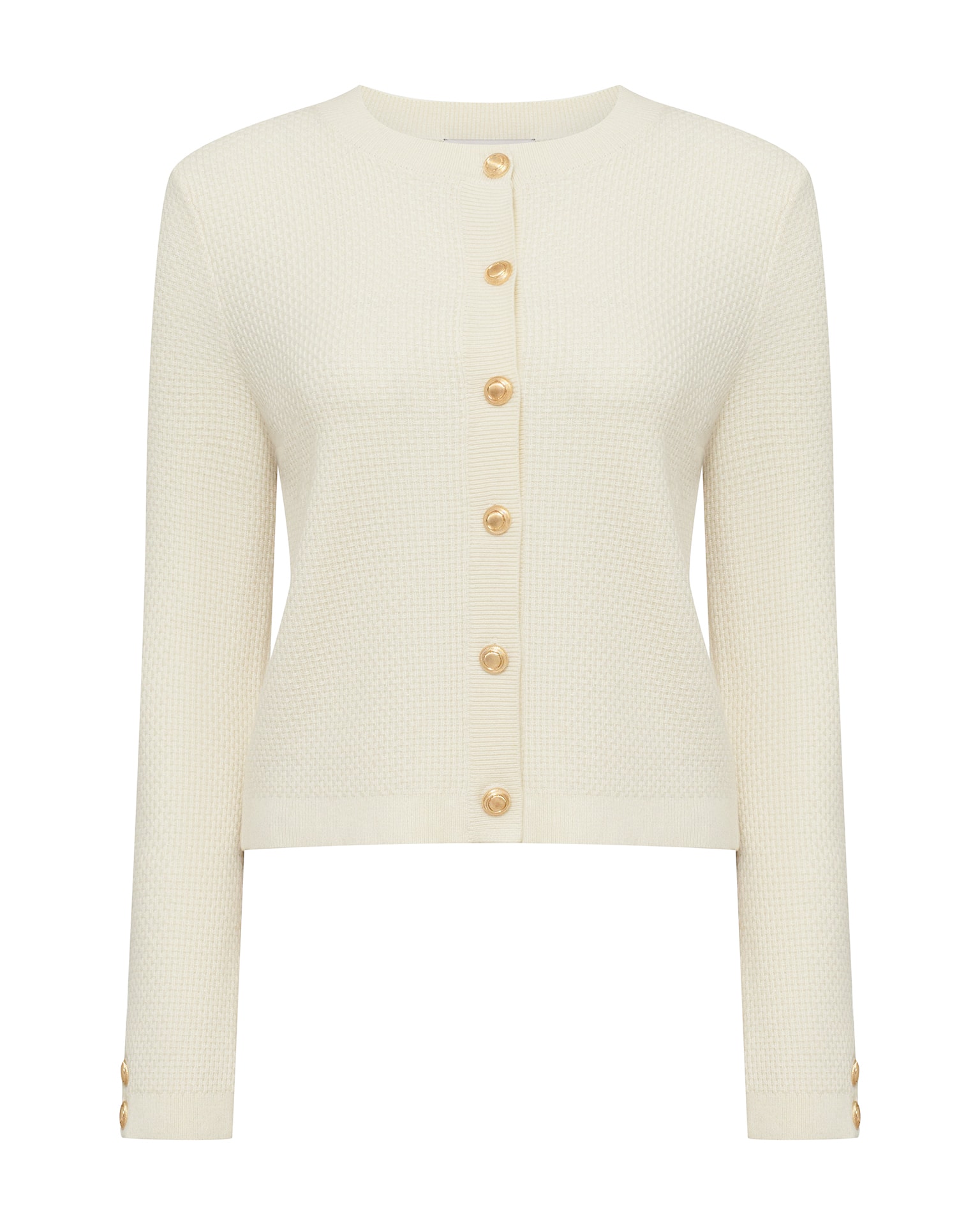 Cream merino wool cardigan, Milk — photo 7
