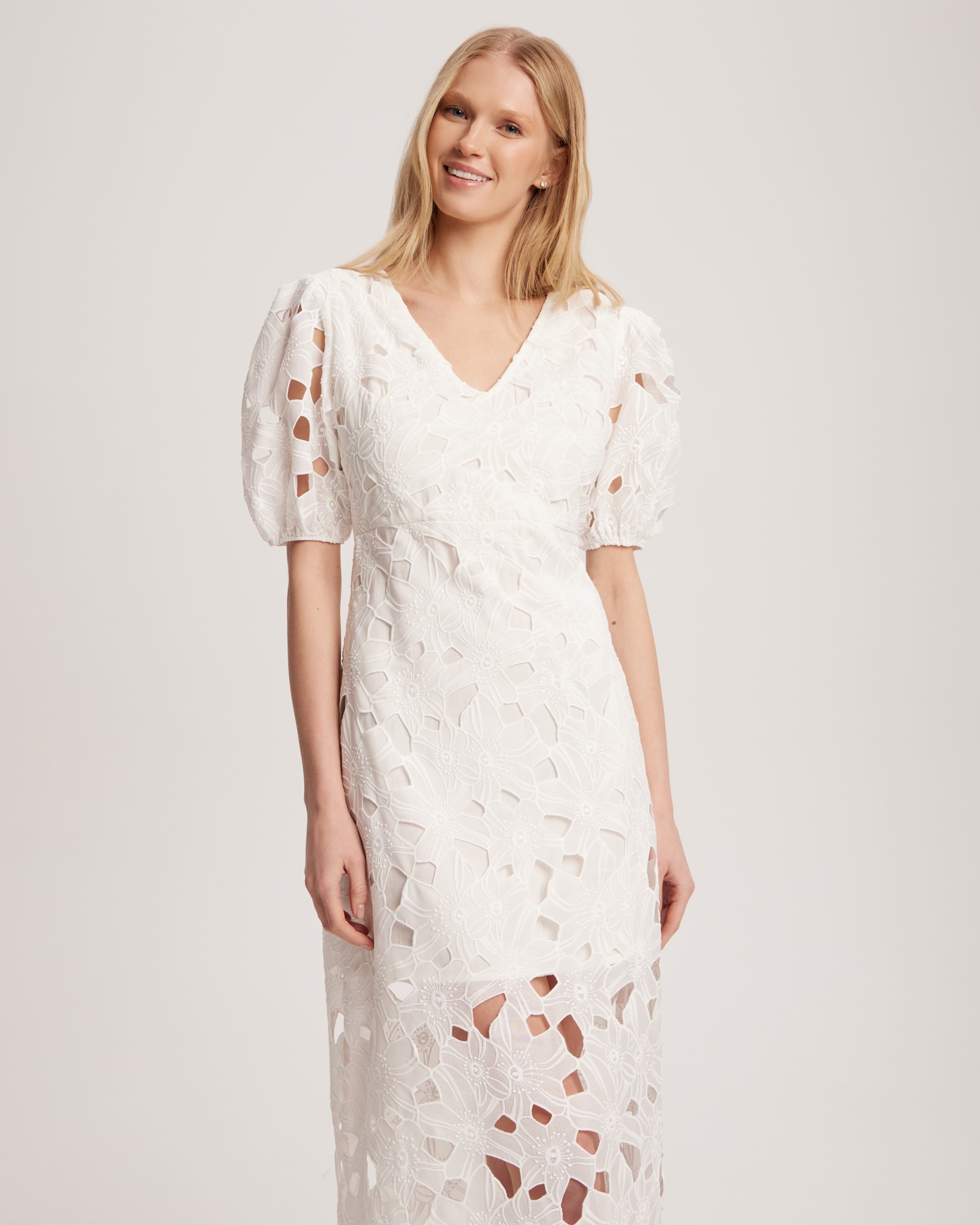 White lace dress, White — photo 4