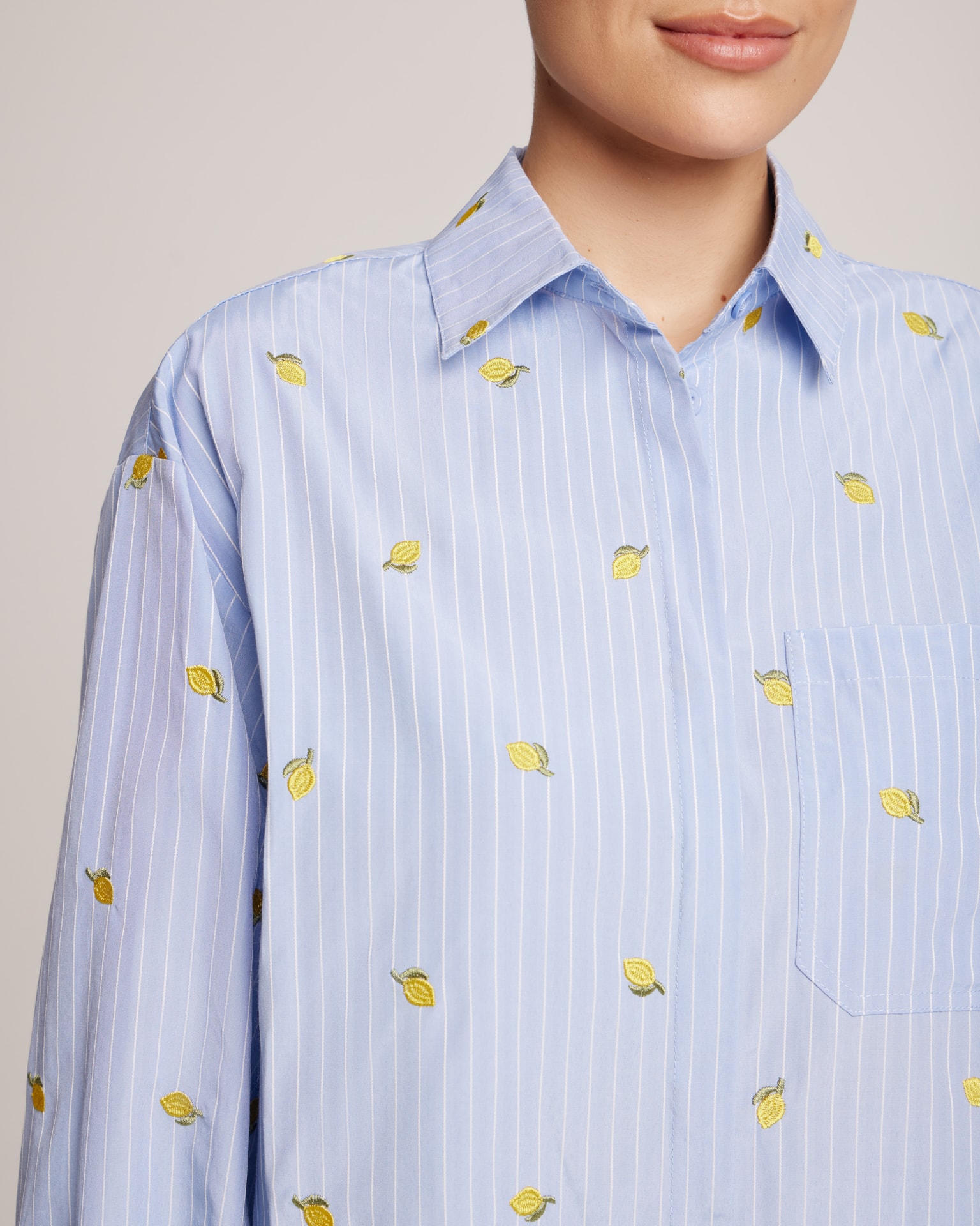 embroidered shirt, blue — photo 6