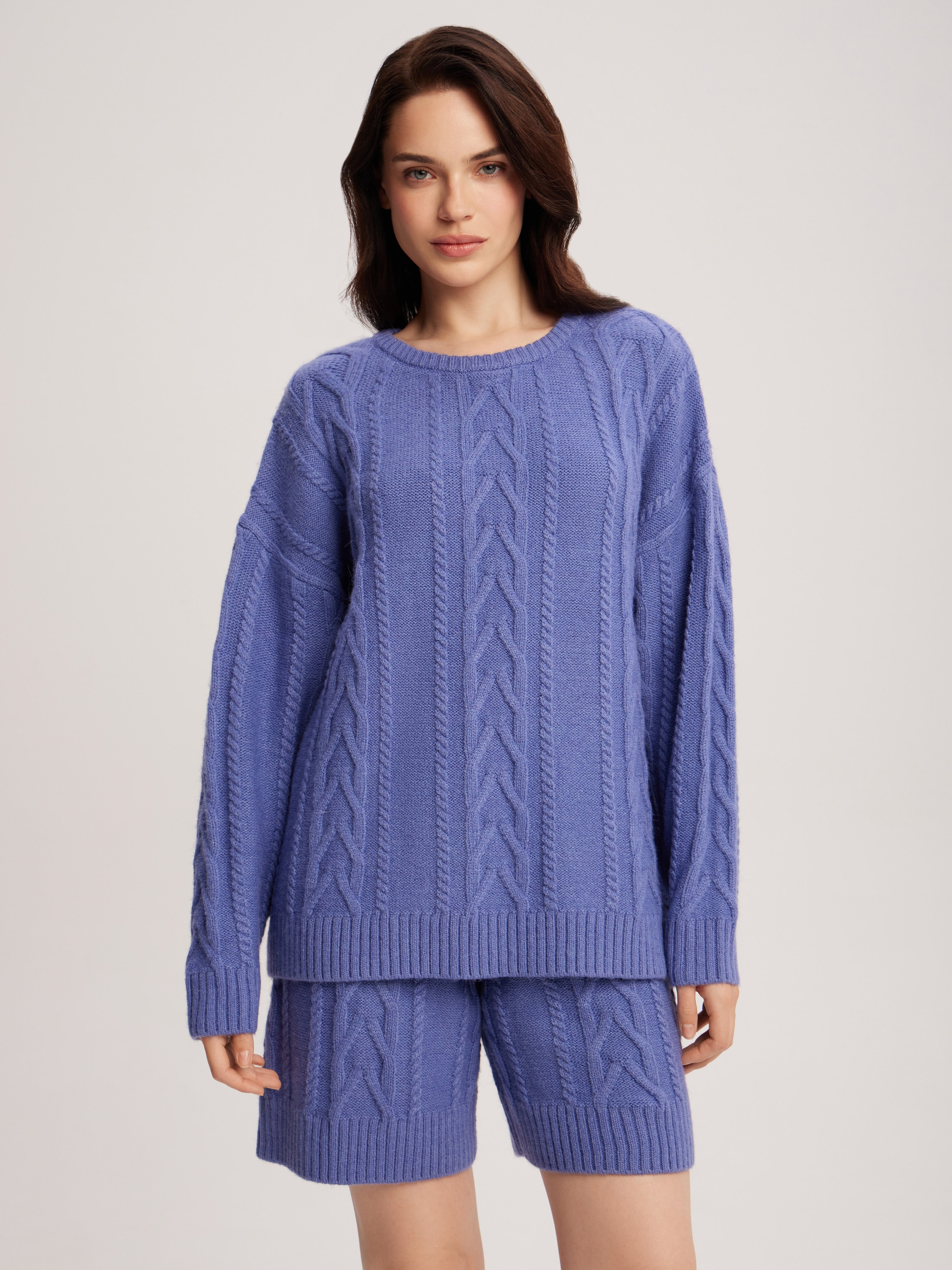 Knitted suit with shorts, Blue — photo 6