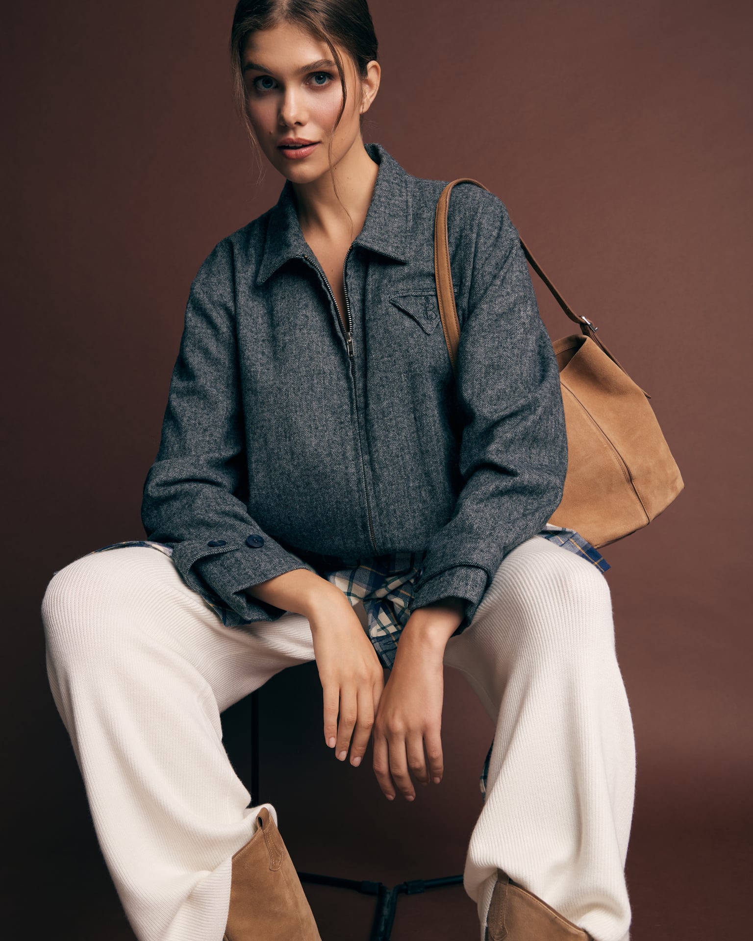Wool bomber jacket