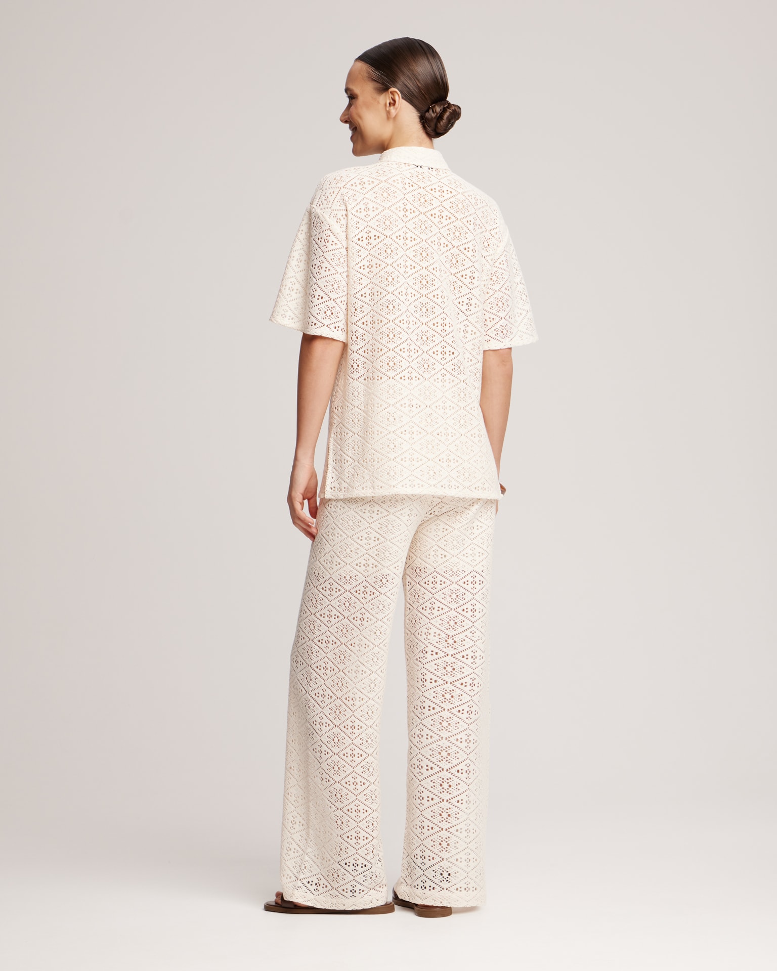 Suit with crochet trousers, Beige — photo 3