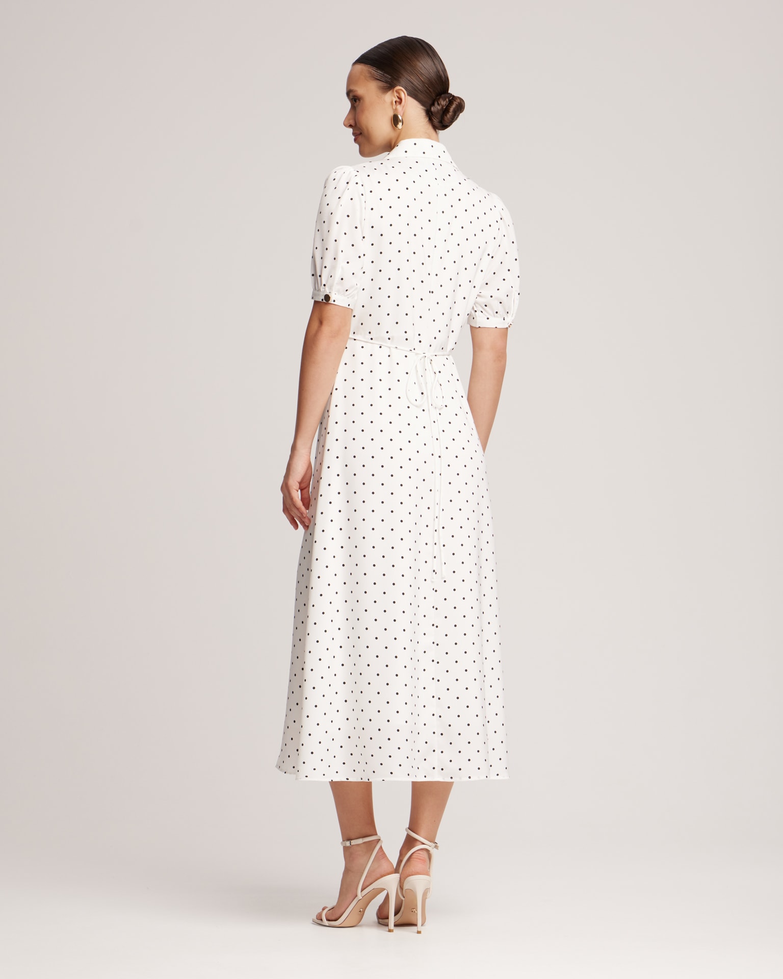 Polka dot dress, white — photo 3