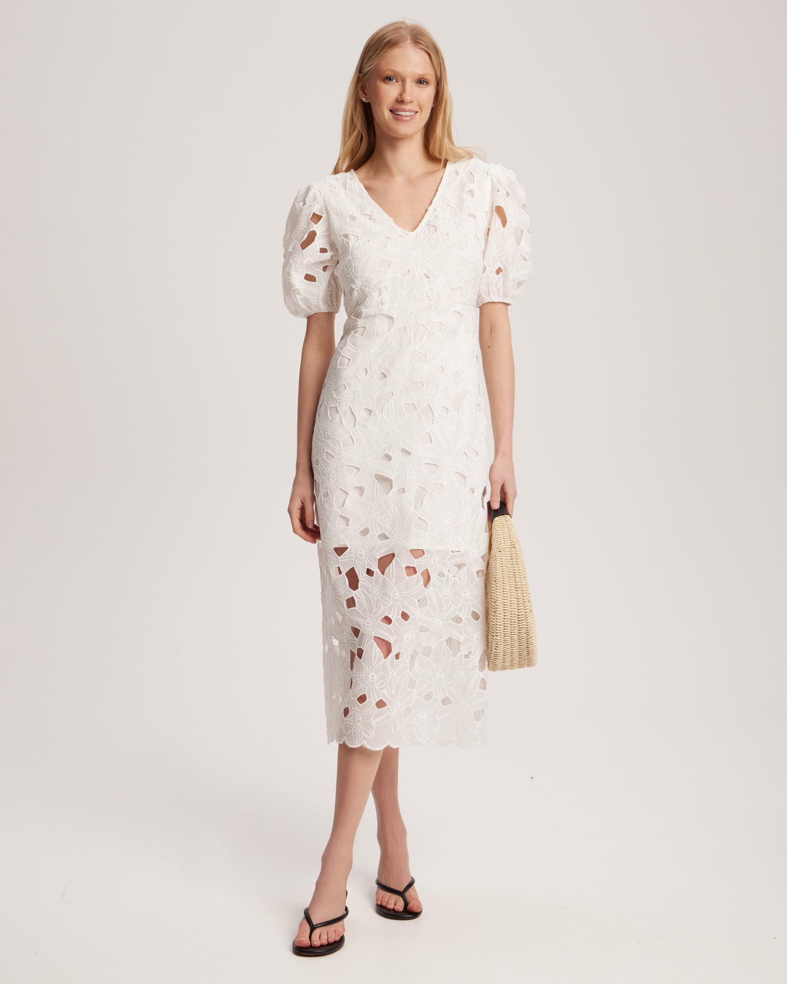 White lace dress, White