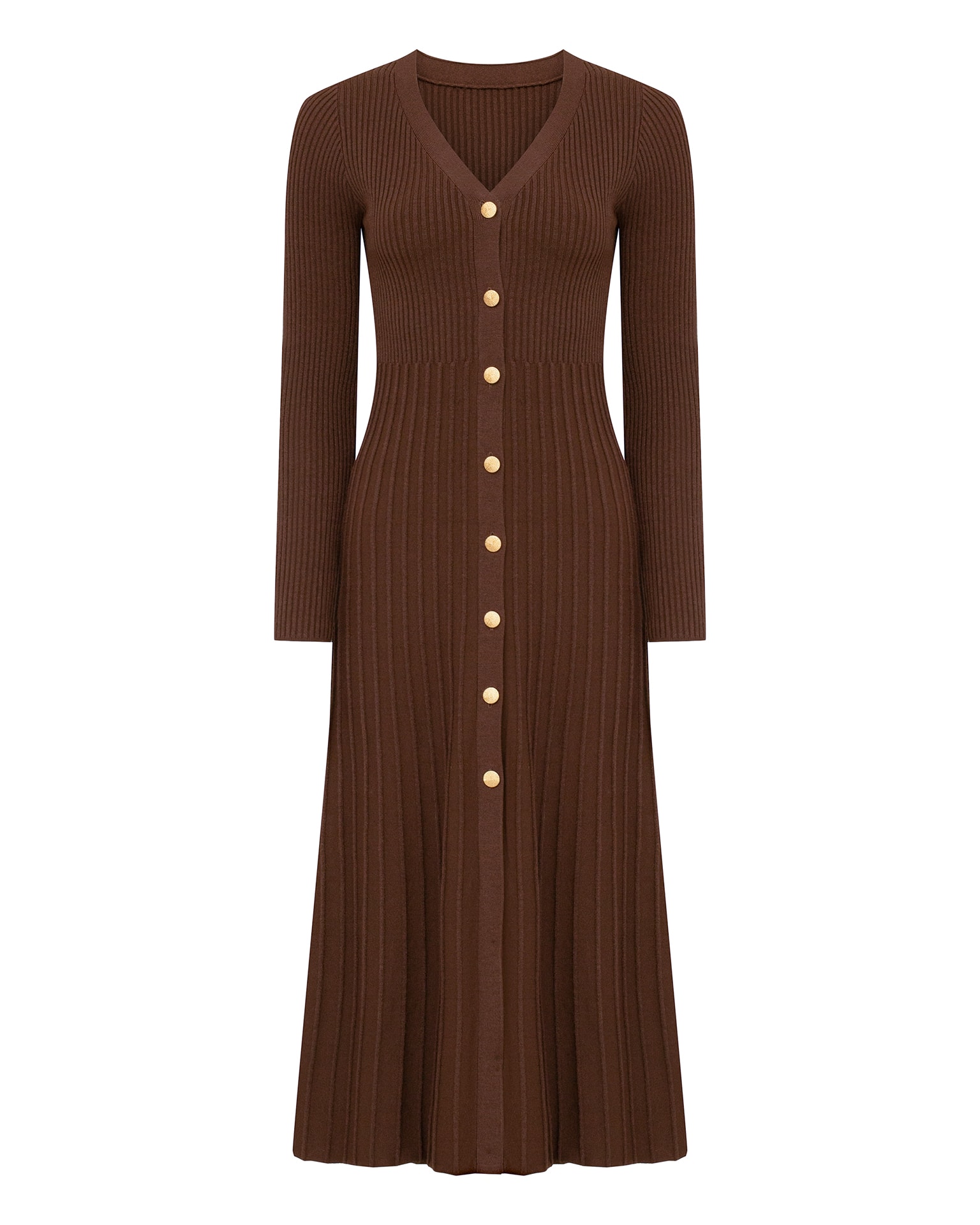 Chocolate knit dress, Brown — photo 6