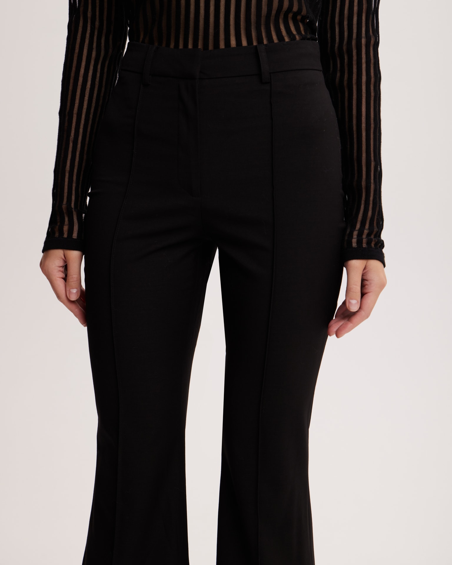 Flared trousers, Black — photo 6
