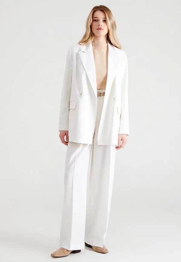 Loose-fit jacket, Milky — photo 2