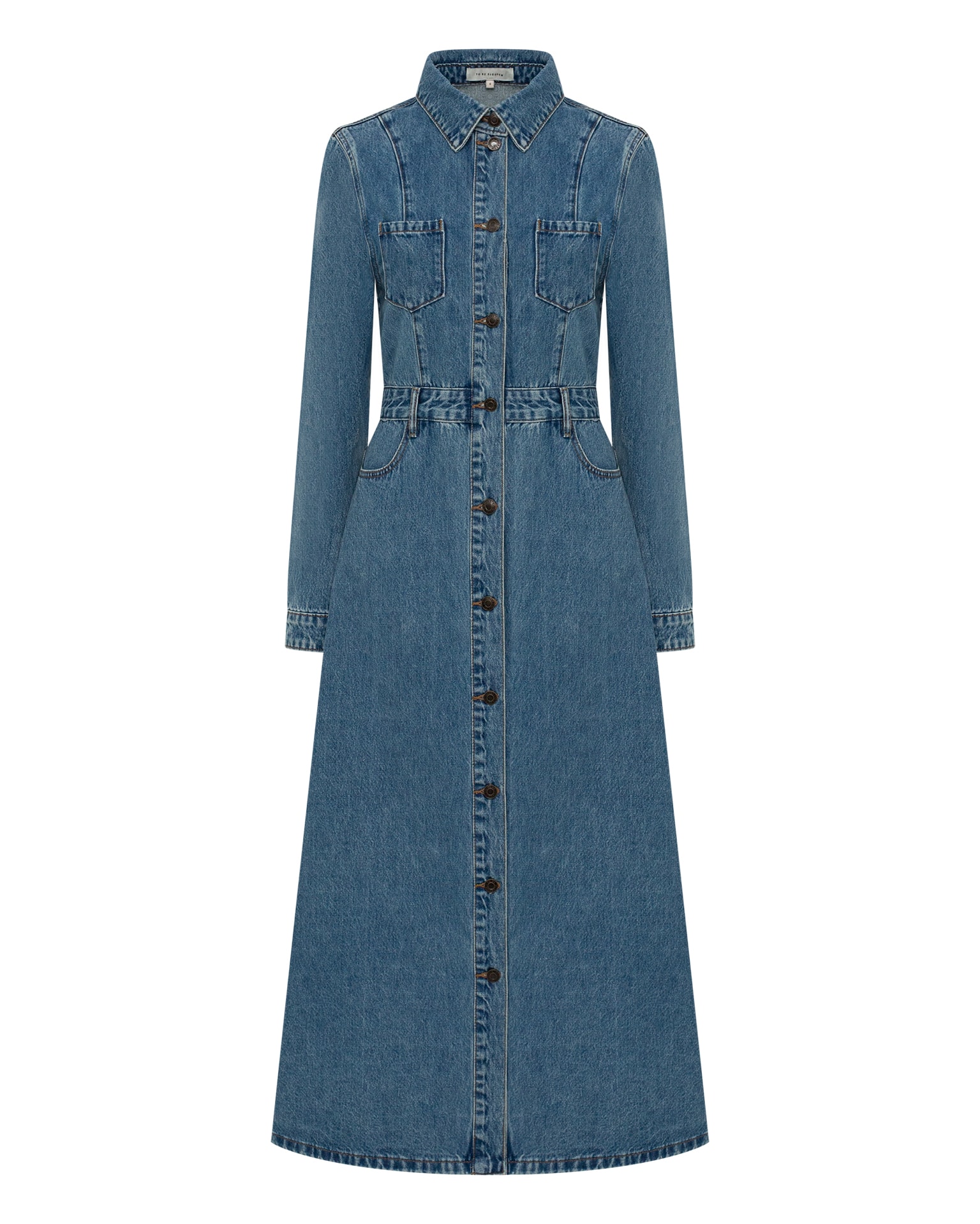 denim trench dress, blue — photo 7