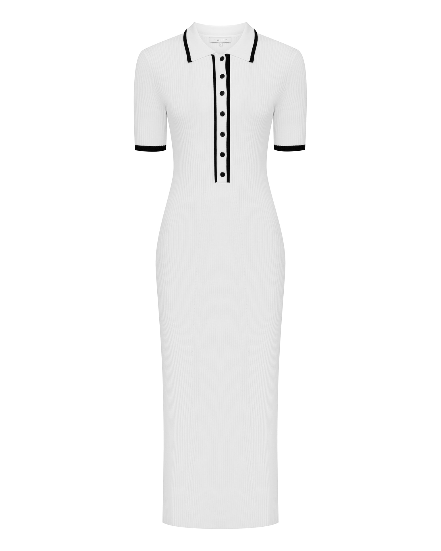 White knit midi dress, White — photo 2