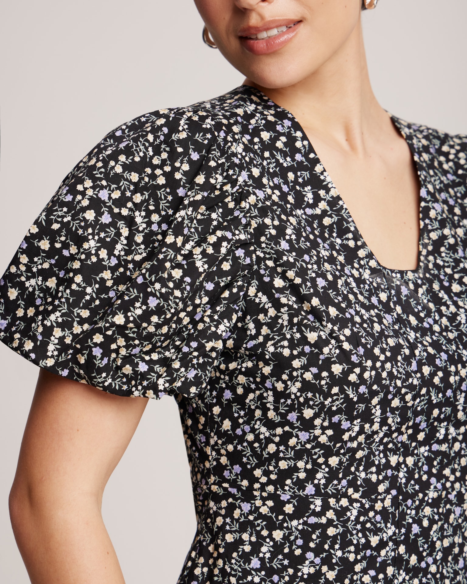 Floral Dress, Black — photo 6