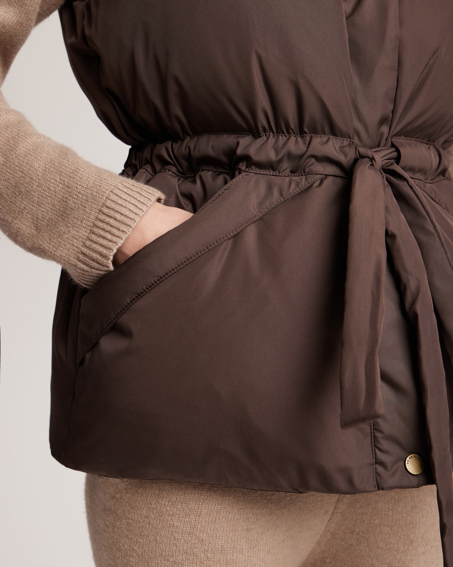Belted waistcoat, Brown — photo 7