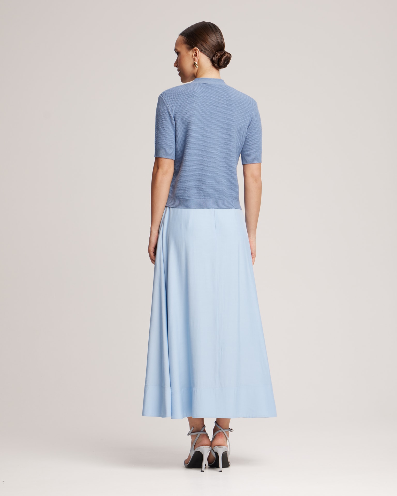Flowing midi skirt, Blue — photo 4