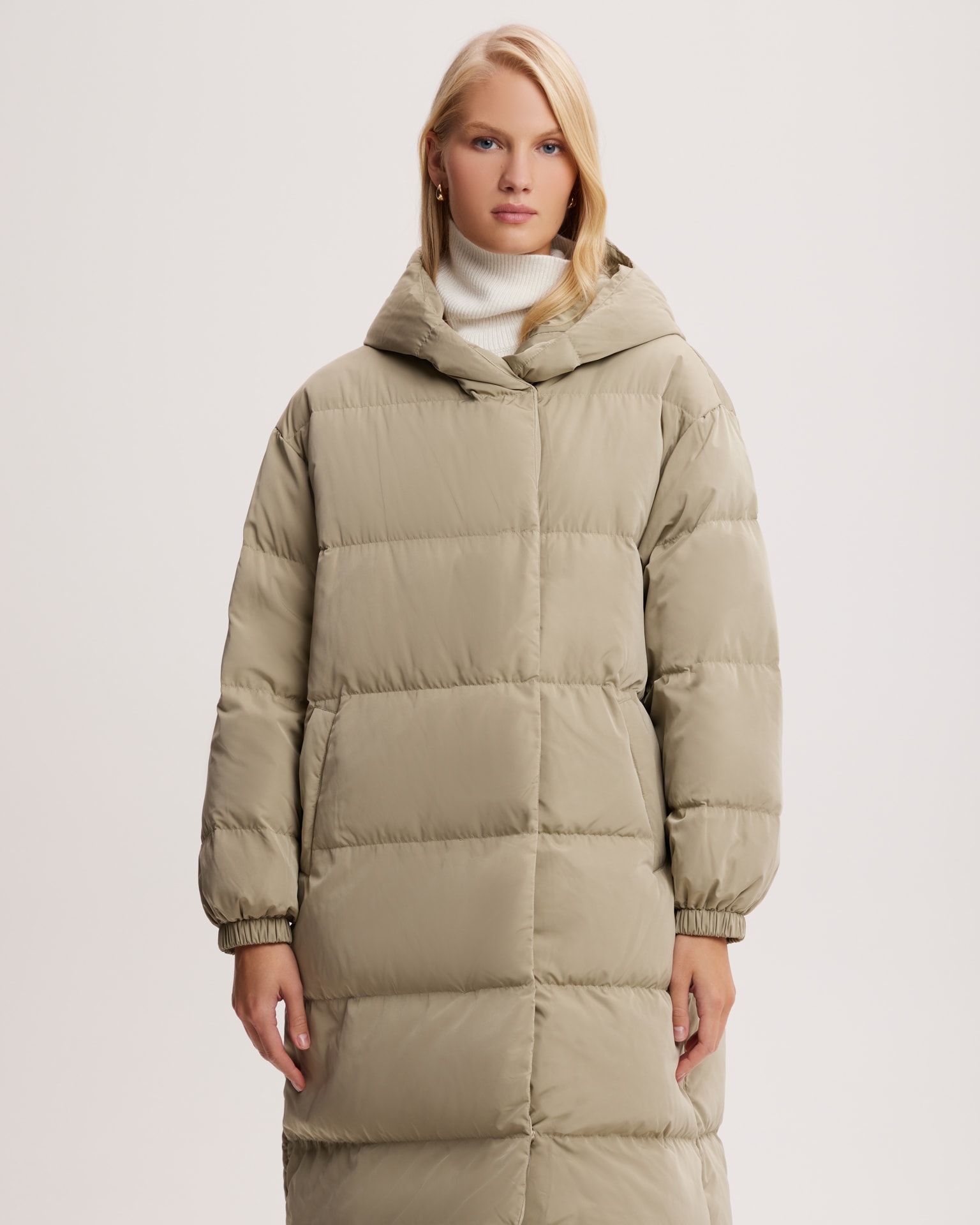 Khaki puffer jacket with snap fasteners, Khaki — photo 5