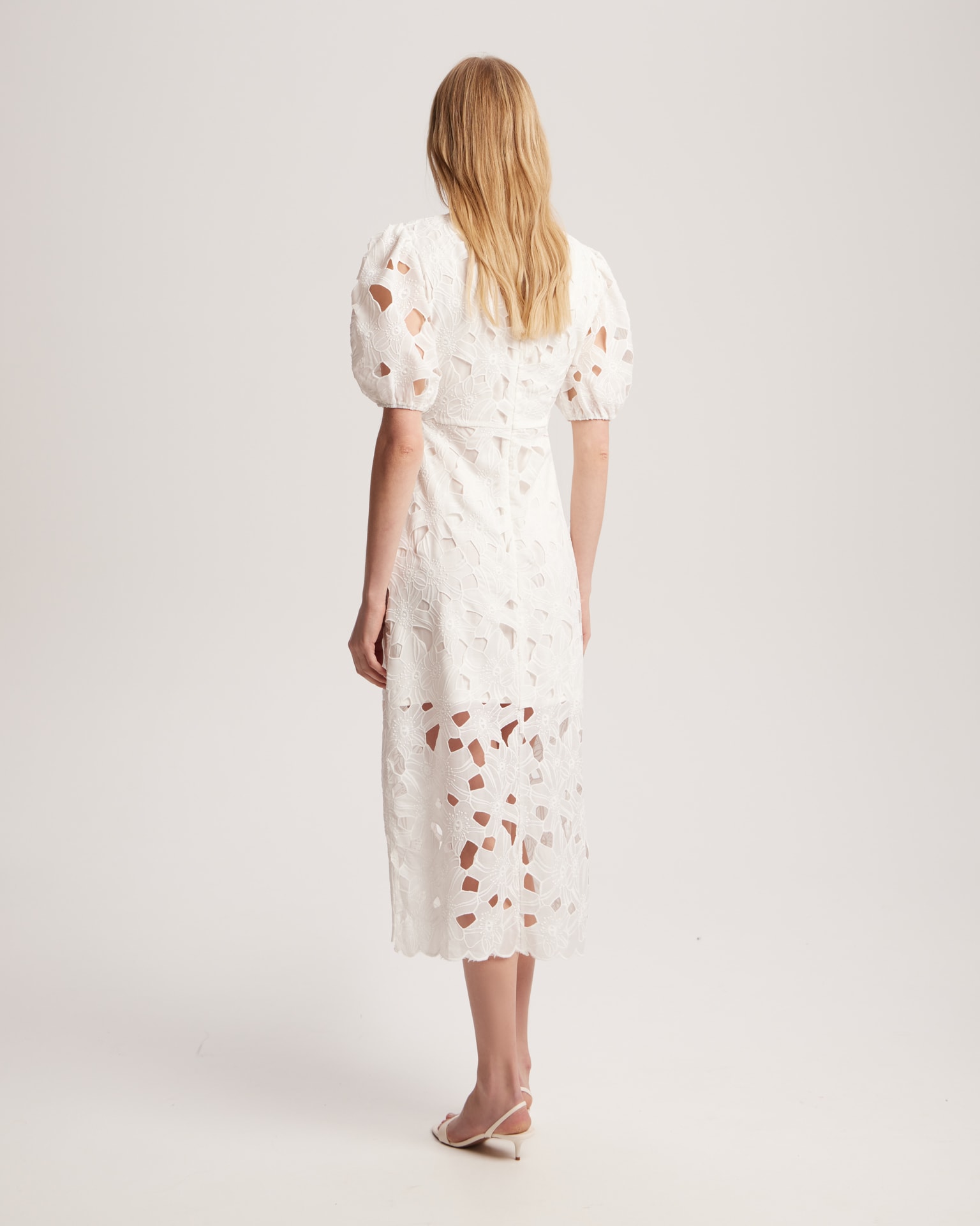 White lace dress, White — photo 3