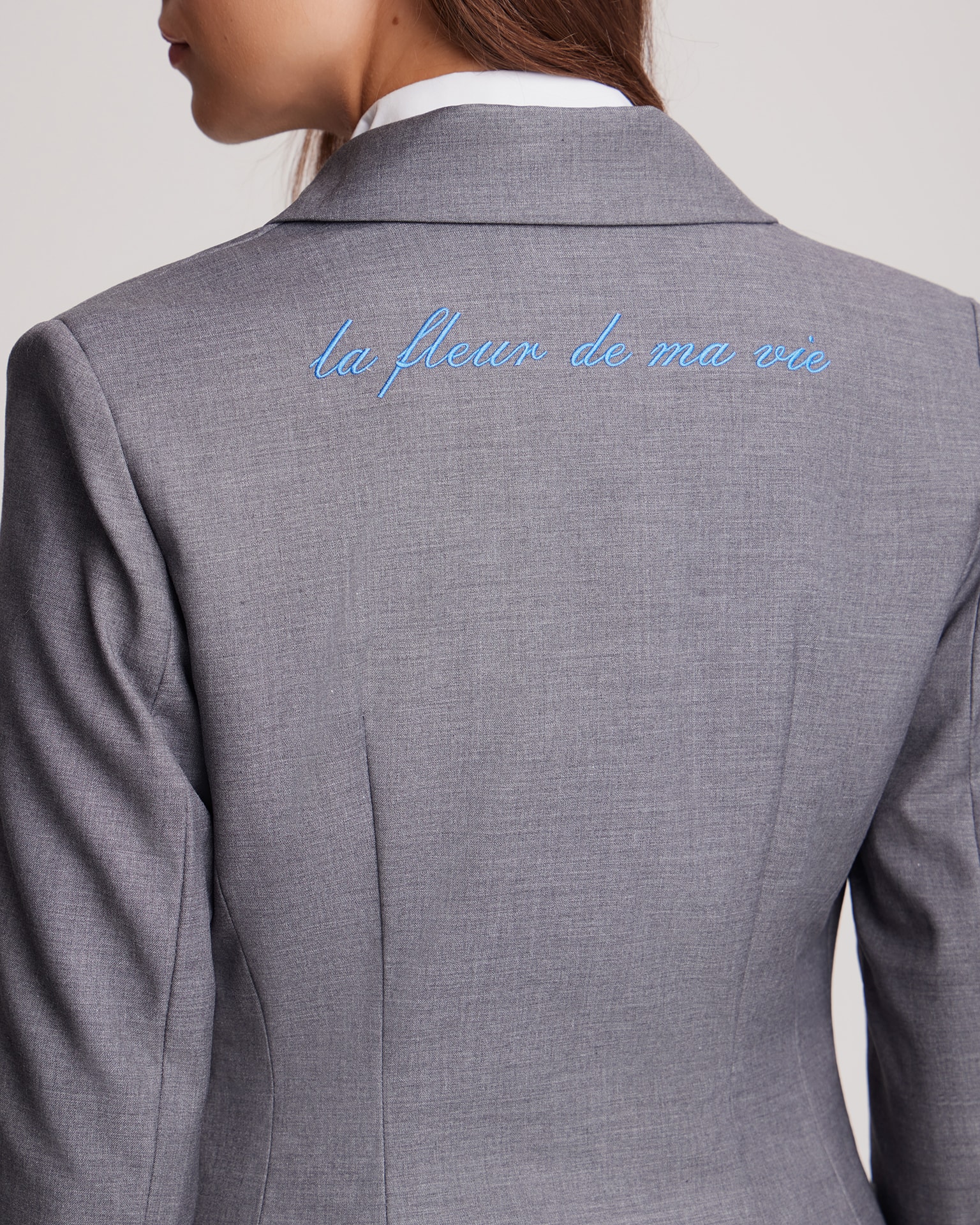 Grey double-breasted blazer, Grey — photo 7