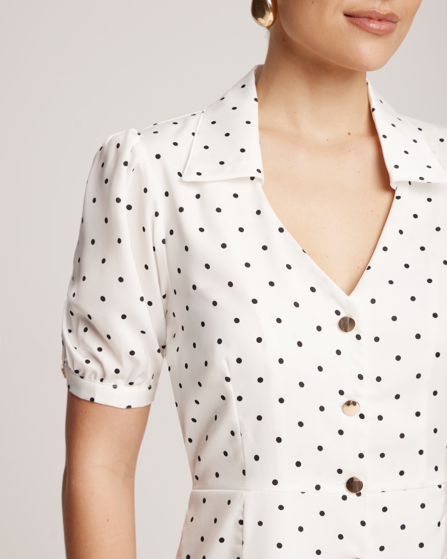 Polka dot dress, white — photo 6